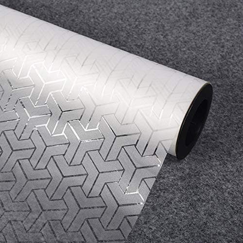 WISDOM Privacy Window Film Frosted Glass Film Glass Film No Glue Anti-UV Window Sticker Non Adhesive for Privacy Office Meeting Room Bathroom Living Room (T Pattern Frosted, 24 x 96)