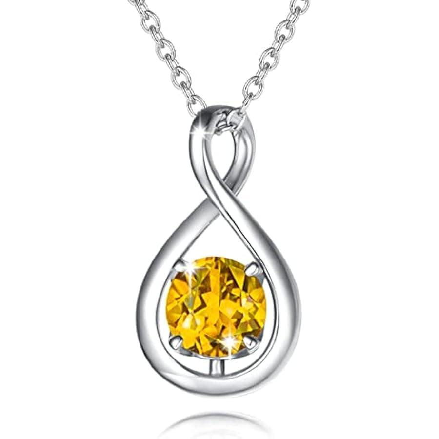 925 Sterling Silber Halskette Damen Infinity Anhänger Geburtsstein Kette Geburtsstein Schmuck Geschenk für Mutter Frauen