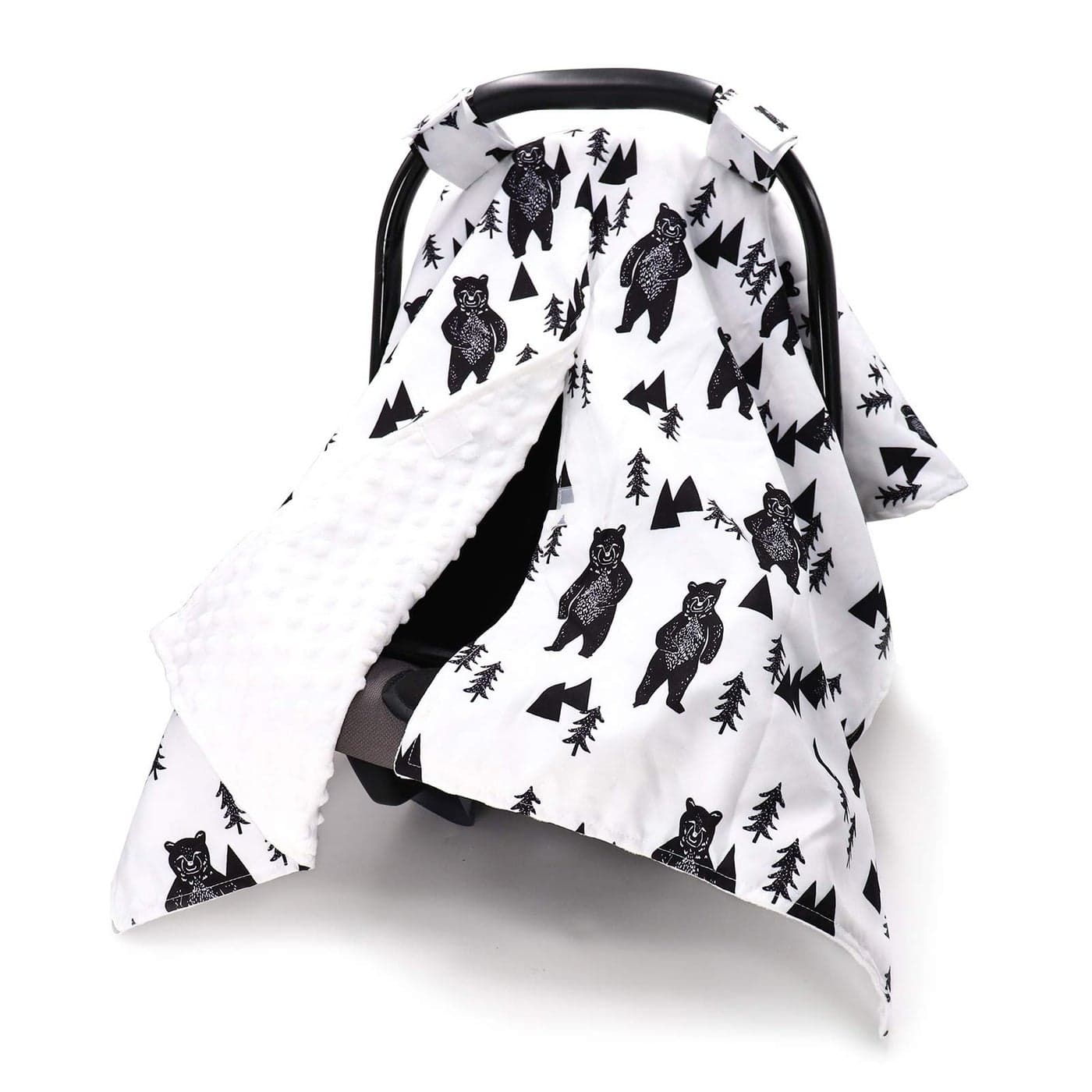 TANOFAR Carseat Covers Baby Boy Girl Peekaboo Opening Infant Car Seat Cover for Winter Warm Cozy Bear