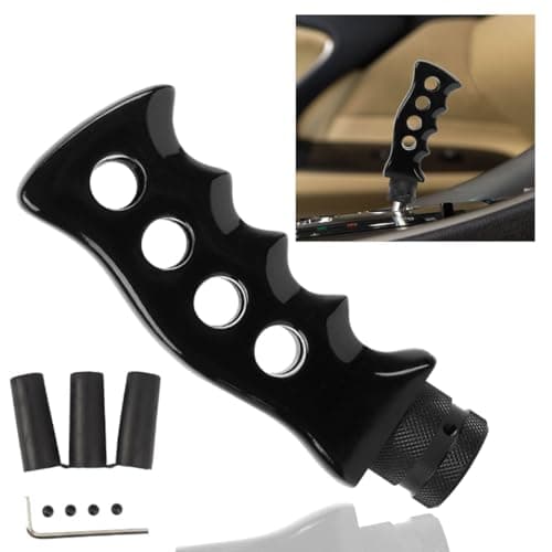 Car Gear Shift Handle Lever Knob Knife Handle Gear Shifter Lever Resin Grip Shift Knob with Adapters Car Transmission Gear Shift Stick Head for Most Manual Vehicle Black