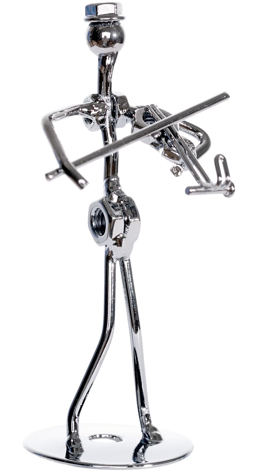 Berry President 5.0" Home Decor Cast Iron Wires and Screws Statue/Figurine (Violin Player)