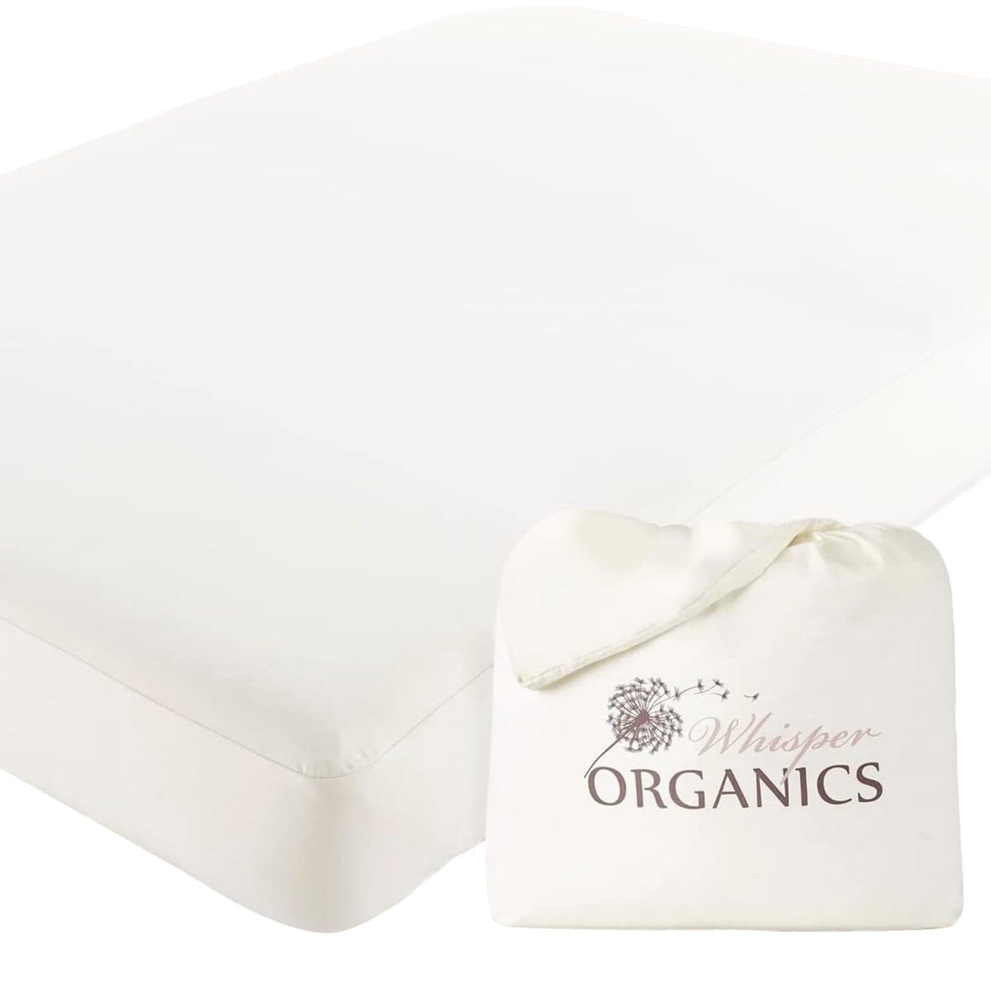 Organic Cotton 100 Waterproof Mattress Protector Pad Soft Hypoallergenic Breathable Bed Cover GOTS FairTrade Certified 17 in Deep King Size Mattress Cover by Whisper Organics