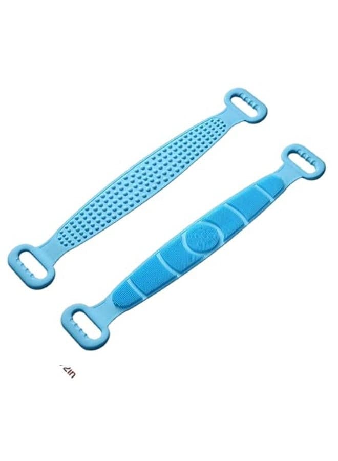 Silicone Body Back Scrubber, Double Side Bathing Brush for Skin Deep Cleaning Massage, Dead Skin Removal Exfoliating Belt for Shower, Easy to Clean, Lathers Well for Men & Women