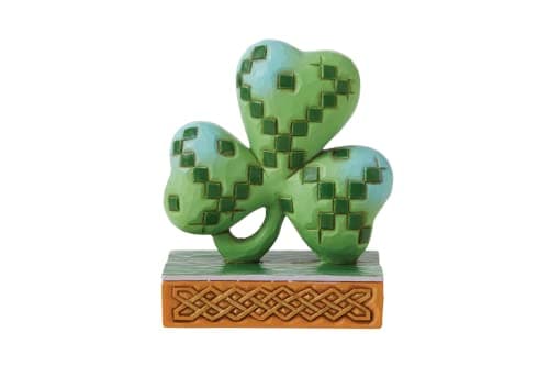 Enesco Jim Shore Heartwood Creek Irish Knot Shamrock Miniature Figurine 35 Inch Multicolor