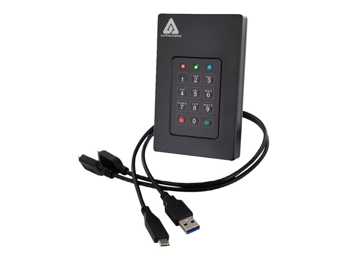 Apricorn 512GB Aegis Fortress L3 FIPS Validated SSD USB 30 Hardware Encrypted Portable Drive AFL3S500