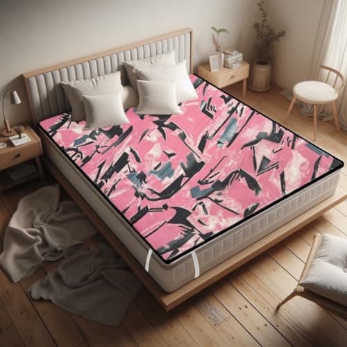 Maximus PVC Print 100% Waterproof Premium Mattress Protector | Breathable and Hypoallergenic Ultra Soft Fitted Bed Protector (72x78, Black)