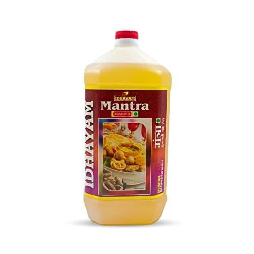 Idhayam Mantra Groundnut Oil - Zero Cholesterol & Transfats - Rich in Flavour & High Smoke Point - Nutrient Rich Oil for Optimum Health - Healthy Cooking Oil (5 Litre)