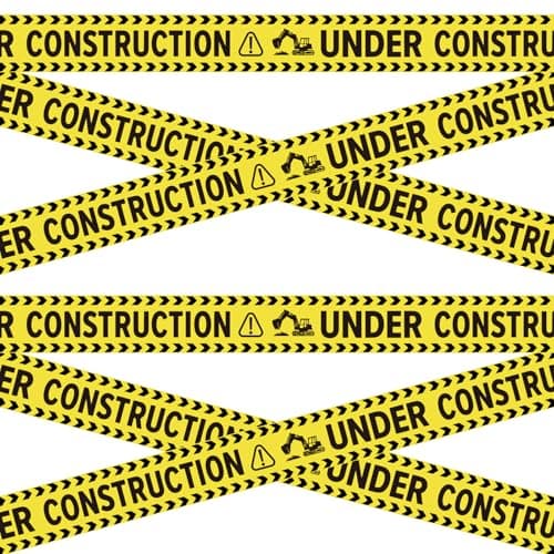 2 Rolls Under Construction Party Tape 984 Feet x 118 Inch Construction Caution Tape Black and Yellow Hazard Barrier Warning Tape Funny Zone Decorations for Birthday Creative Theme Party Supplies