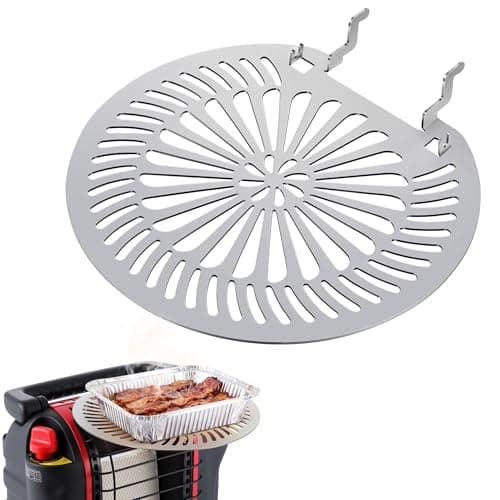 Dreyoo Cooker Plate Grill Attachment, Only Compatible with Mr. Heater MH9BX, Portable Heater Cooking Grate, Warmer Plate Accessory for Heating up Meal, Round Hollow Design, 304 Stainless Steel