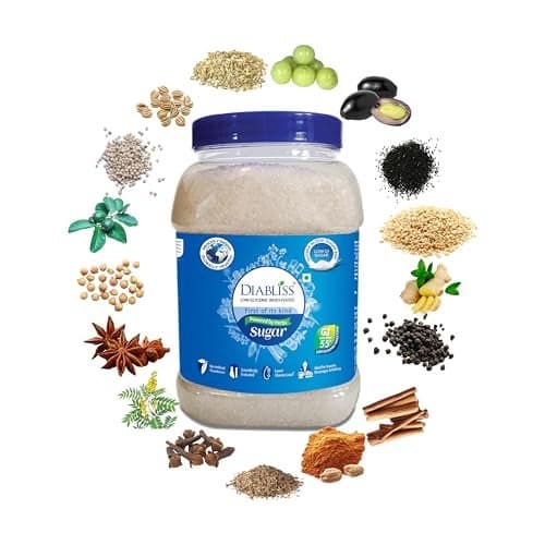 Diabliss Low GI Herbal Sugar – Trusted Worldwide | 17-Herb Fortified for a Naturally Sweet Taste | No Artificial Sweeteners | Healthy Choice for Everyone in the Family | No Aftertaste | 1kg Jar