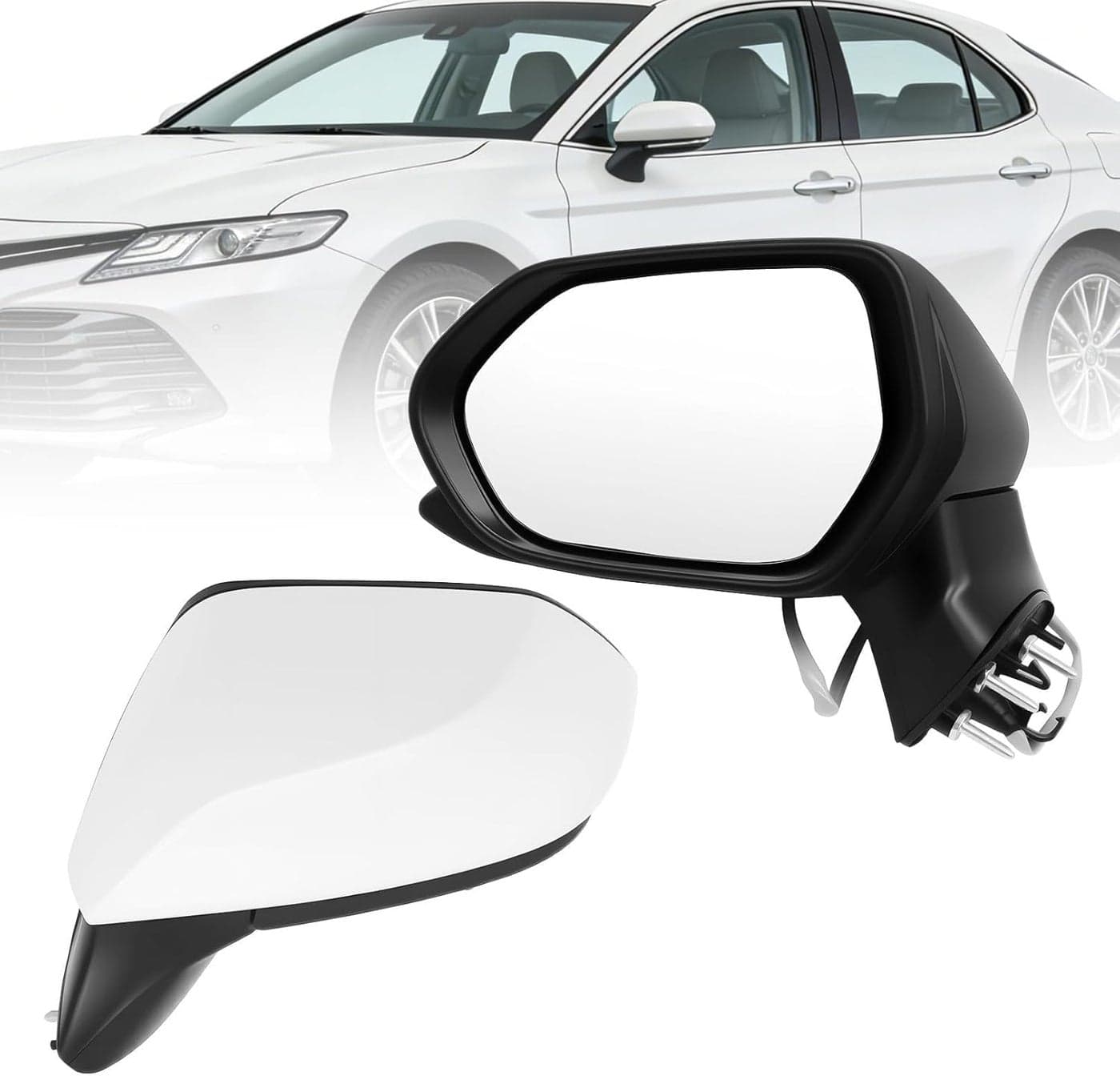 Aspaton Left Driver Side Mirror Assembly for Camry 2018-2024 with Power Glass