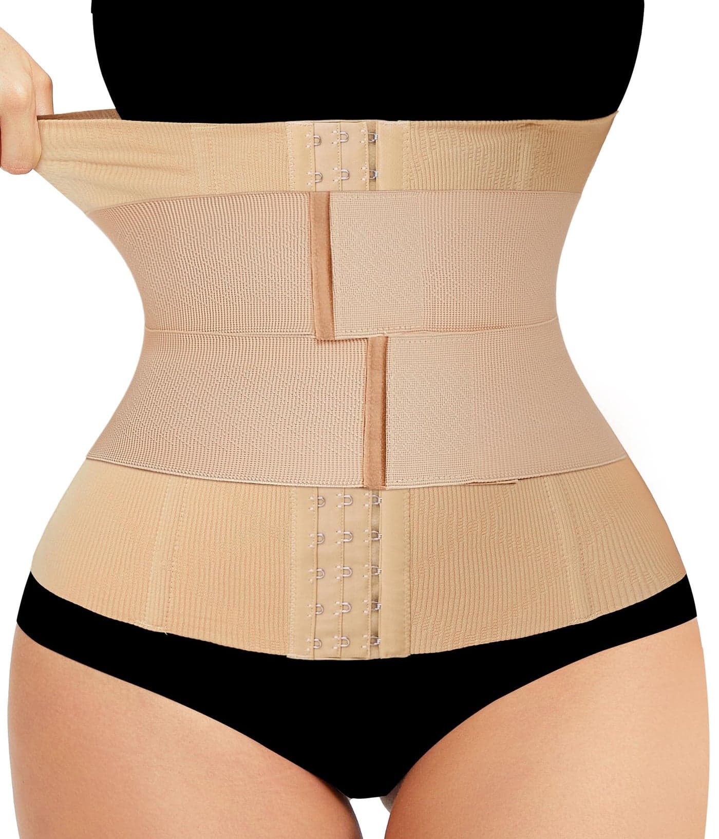 LODAY Waist Trainer Corset Shapewear Tummy Control Body Shaper Waist Cincher for Women Postpartum Belly Band Wrap(XXXL,Beige(hook and adjustable belt))