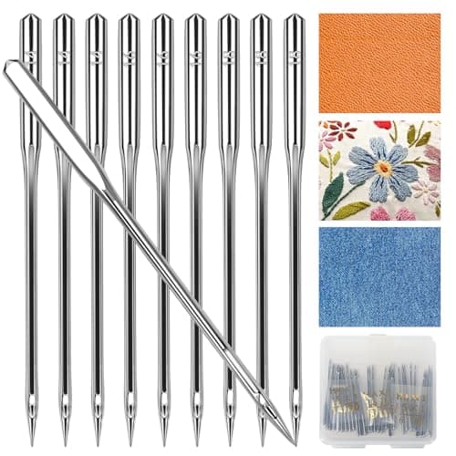 30PCS Universal Heavy Duty Sewing Machine Needles Sizes11018 10016 9014 Needles for Thick Fabric Leather Jeans Canvas Embroidery