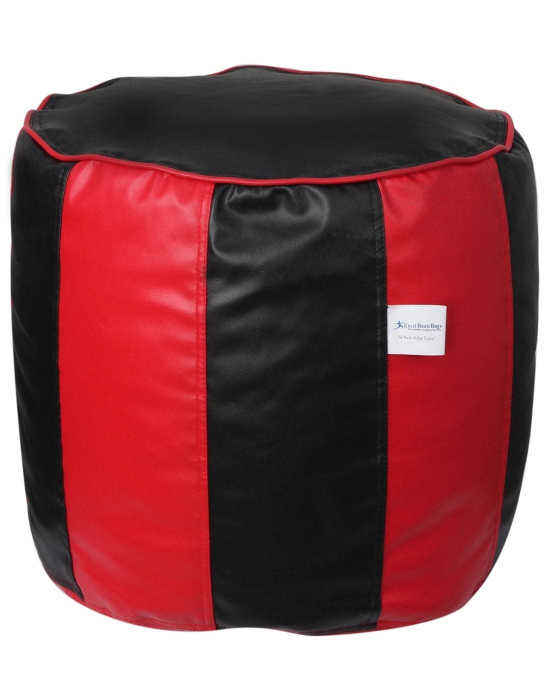 Sattva Round Footstool Cover Without Beans Red Black Lining