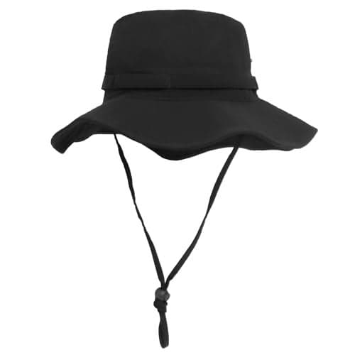 Phaiy Bucket Hat Wide Brim UV Protection Sun Hat Boonie Hats Fishing Hiking Safari Outdoor Hats for Men and Women Black