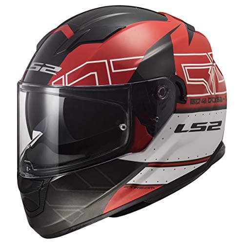 LS2 Helmets Full Face Stream Evo Street Helmet (Black Red - X-Small)
