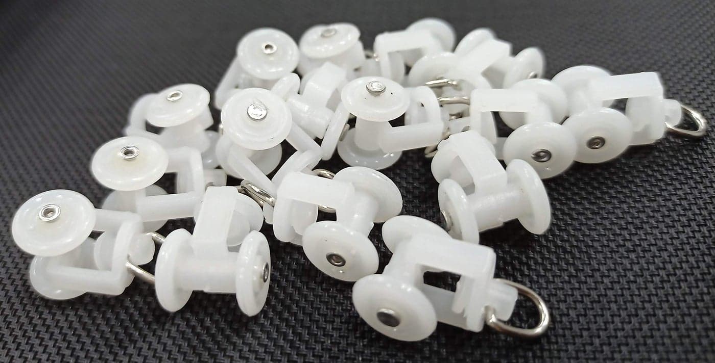 FAPBADRI Runners/Sliders for M Track/Curtain Channel - White Colour - 100 Pieces