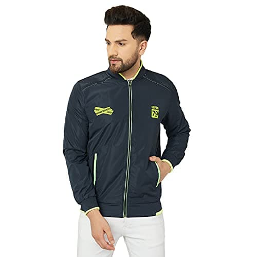 Ben Martin Men's Regular Fit Quilted Nylon Casual Jacket, Navy Blue-Green 2X-Large