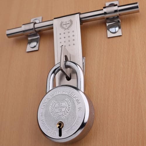 Harrison Padlocks/Round Padlock 40mm 5 Lever with 3 Keys T-26-0272 Pack of 1/ Padlock, Padlocks, Locks for Home, Locks for Main Door, gate Lock