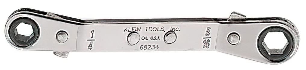 Klein Tools 68234 Ratcheting Offset Box Wrench, Made in USA, 1/4 by 5/16-Inch, Fully Reversible