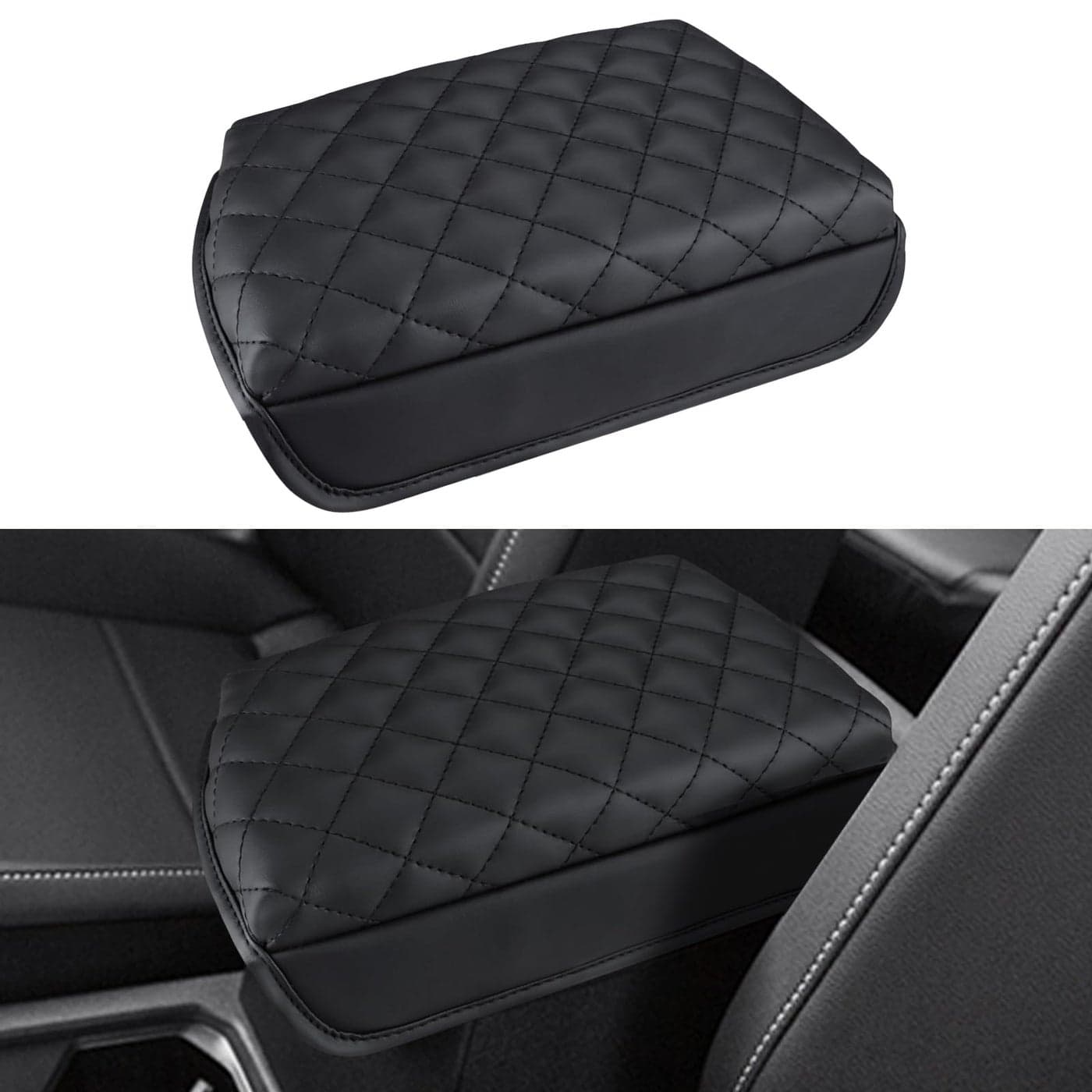 INTGET Center Console Cover for VW Volkswagen Tiguan Accessories 2019 2020 2021 2022 2023 2024Taos 20222023 2024 Car Armrest Cover Middle Seat Box Cover Elbow for Car Black with Cushion