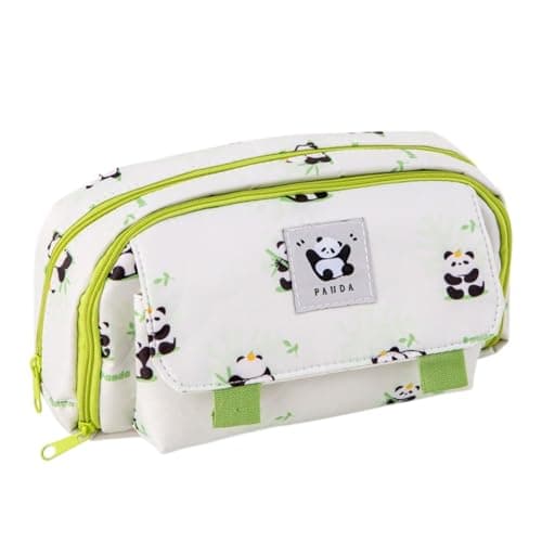 FunBlast Pencil Pouch for Girls, Animal Print Large Capacity Stationary Organizer Case, Kawaii Pencil Pouch, Aesthetic Pencil Case Organizer, Multipurpose Zipper Pouch for Kids & Adults (Green)