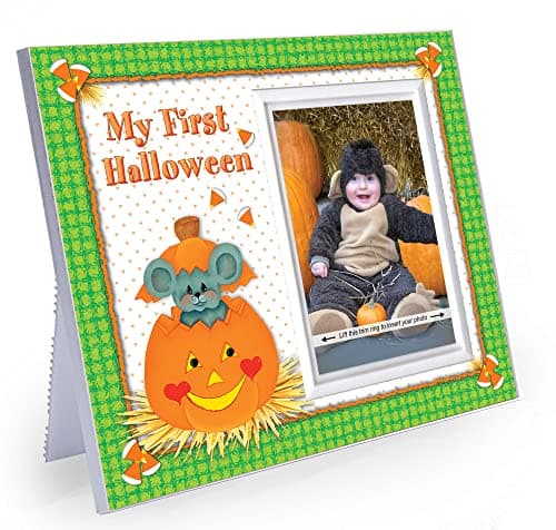 "My First Halloween" Pumpkin Picture Frame by Expressly Yours!, Baby's First Halloween Frame Keepsake, Giftable Memory designed for Tabletop Seasonal Fall Décor