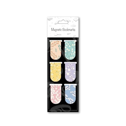 Papboo Pack of 6 Floral Bookmarks,Matte Finished Gifts for Book Readers Writers,Aesthetic Bookmarks