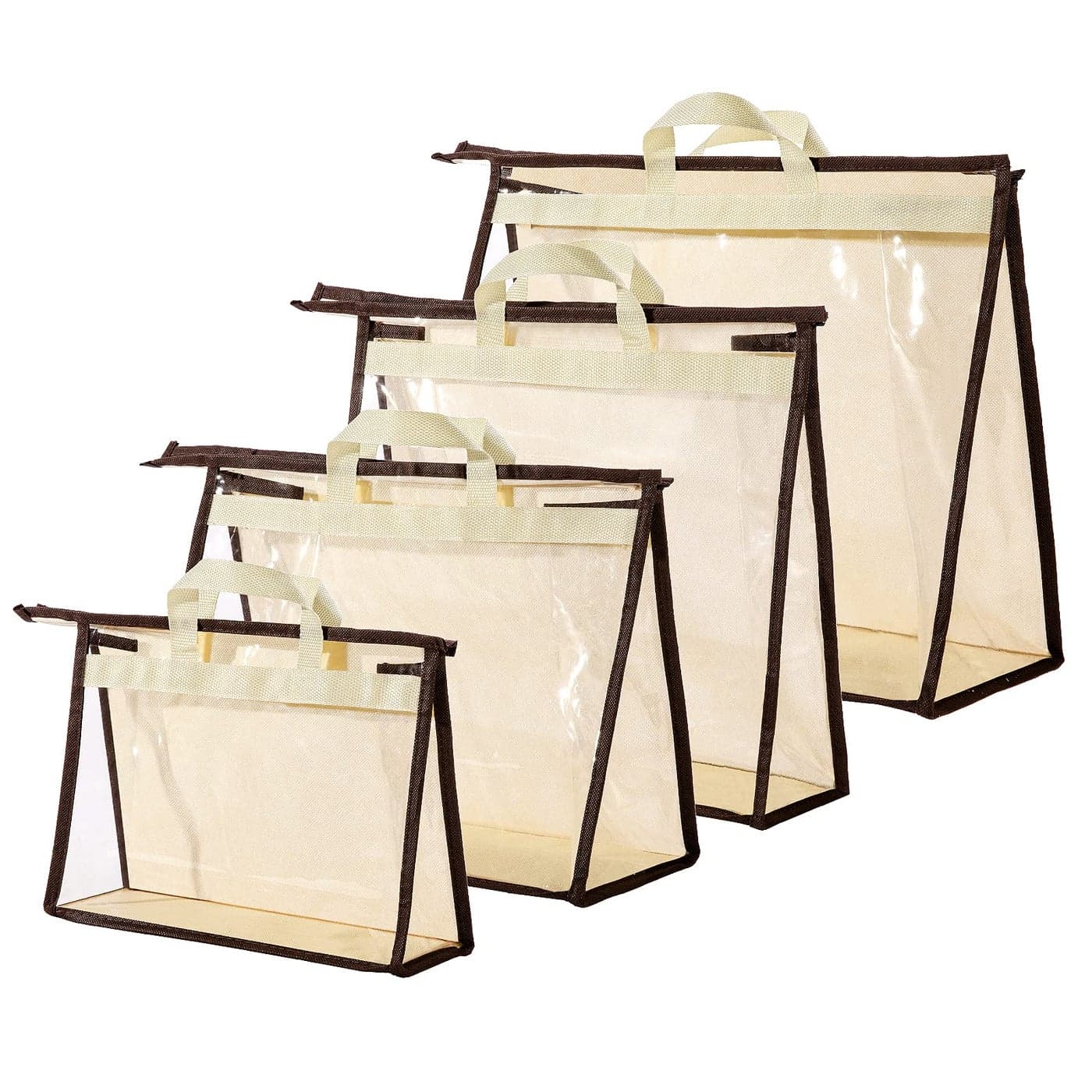 CINPIUK 4 Pack Handbag Dust Bags Clear Purse Storage Organizer for Closet Zipper Hanging Storage Bag for Handbags