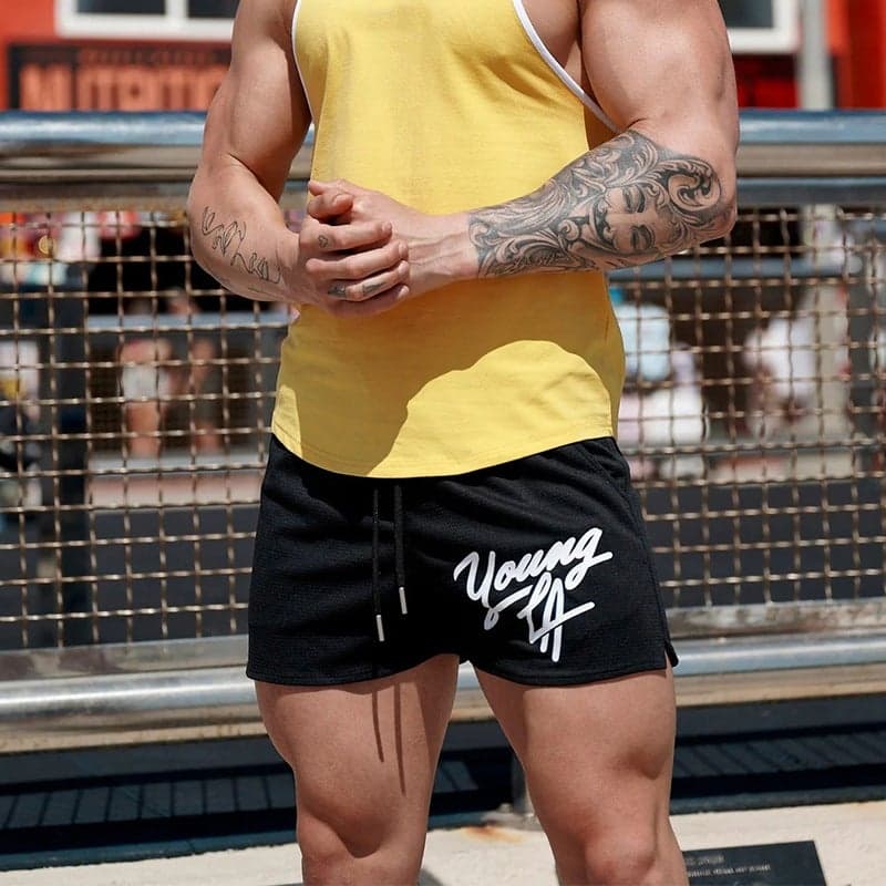 Young La Four-Point Shorts Men'S Summer Quick-Drying Mesh Casual Sports Pants Running Squat Basketball Fitness Pants
