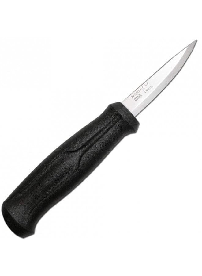 Morakniv Woodcarving Basic Sandvik Stainless Steel Wood Carving Knife With Sheath, 3 Inch