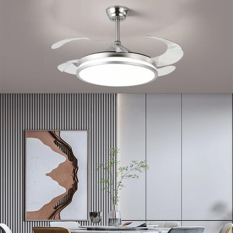 CITRA Silver Modern Ceiling Fan Chandelier and Remote Controled for Living Room Drawing Room - Warm White