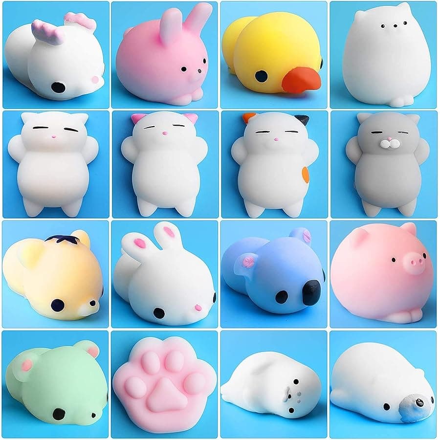 16 Pcs Cream Scented Squishies Slow Rising Kawaii Toy Mini Soft Animal Squishies Stress Relief, Random Color