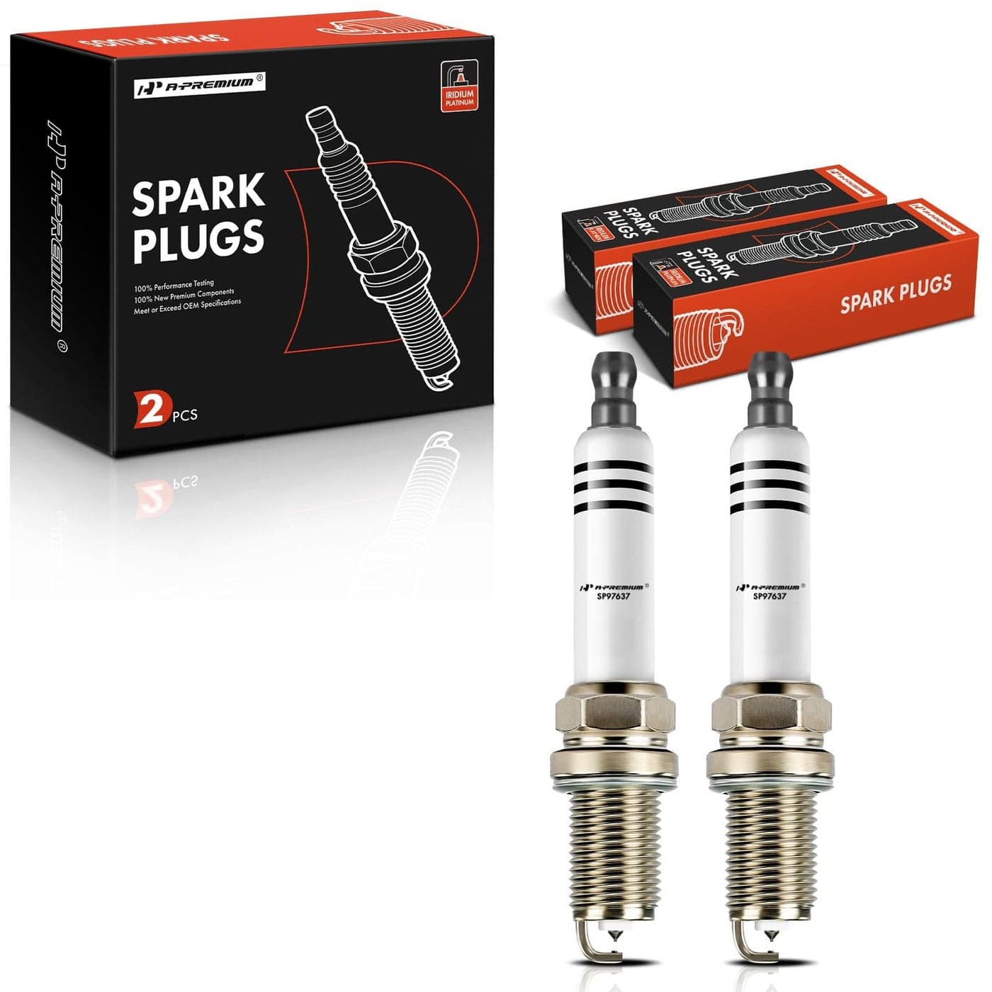 APremium Iridium Platinum Spark Plugs Compatible with Fiat 500 L4 14L 20122017 Chevrolet Spark L4 12L 20132015 Pack of 2