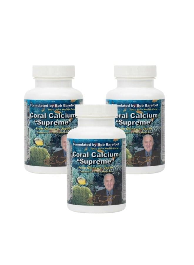 Coral Calcium Supreme, 1000 mg, 90 Capsules Per Bottle (3 Bottles)