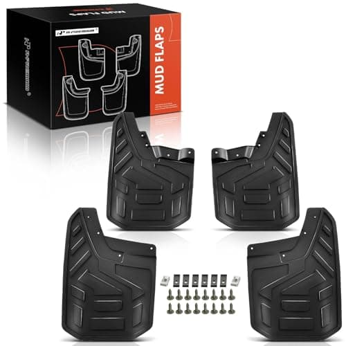 APremium Mud Flaps Compatible with GMC Canyon 2023 2024 Crew Cab Pickup not fit AT4X Set of 4 Mud Guards with Hardware Accessories Rear Mud Flaps Requires Drilling for Installation