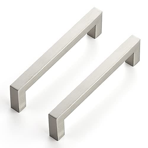 Ravinte 30 Pack 5 Inch Kitchen Square Cabinet Handles Brushed Nickel Drawer Pulls for Cupboard Hardware