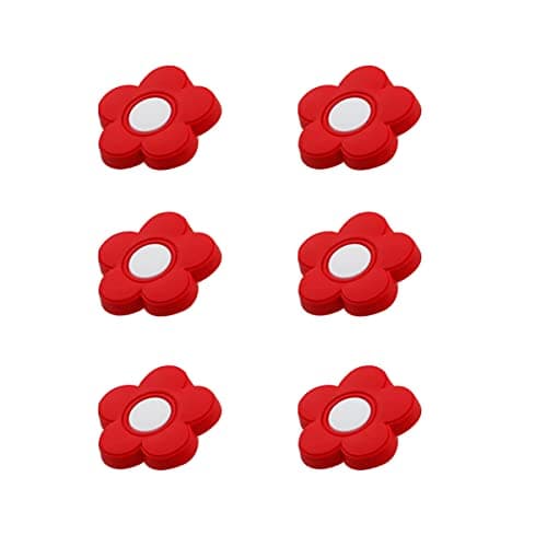 Skyscraper Cartoon Shape Soft Rubber Knobs for Kids Girls Boys Cabinet Handle pulls Drawer Knobs for Kids Room Cabinets Closets Toy Organizer Box Bookcase 6pcsSetFlower Red