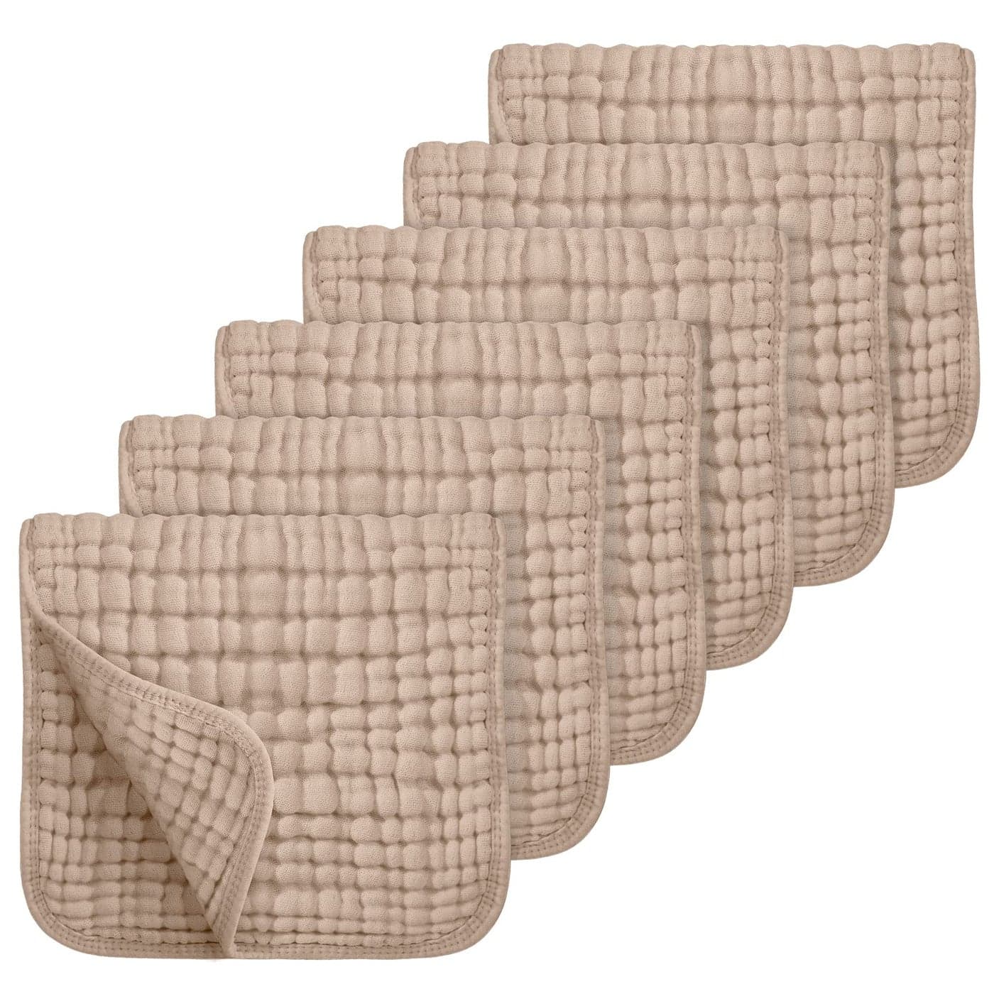 Looxii Muslin Burp Cloths 100 Cotton Muslin Cloths Large 20x10 Extra Soft and Absorbent 6 Pack Baby Burping Cloth for Boys and Girls Brown