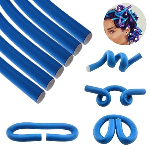 10 Pieces Flexible Soft Foam Curling Iron for Natural Hair Short Medium and Long Straight Hair Blue 047in x 94in