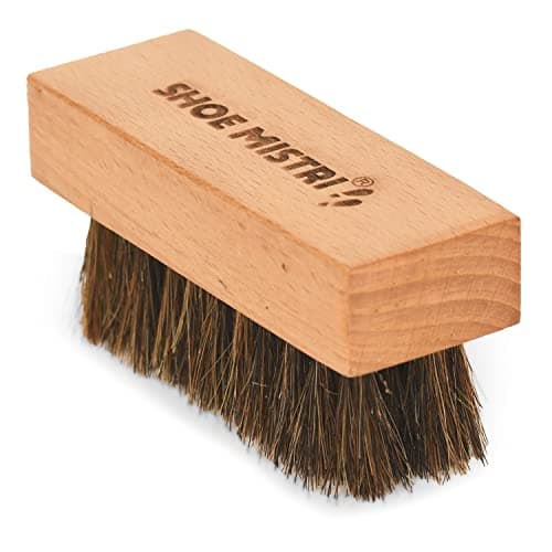 Shoe Mistri Hand Made Natural Horse Hair Brush, Shoe Buffing/Shinning/Dusting Brush, for Leather Shoes and Boots, Shoes Shine Brush, Leather Care