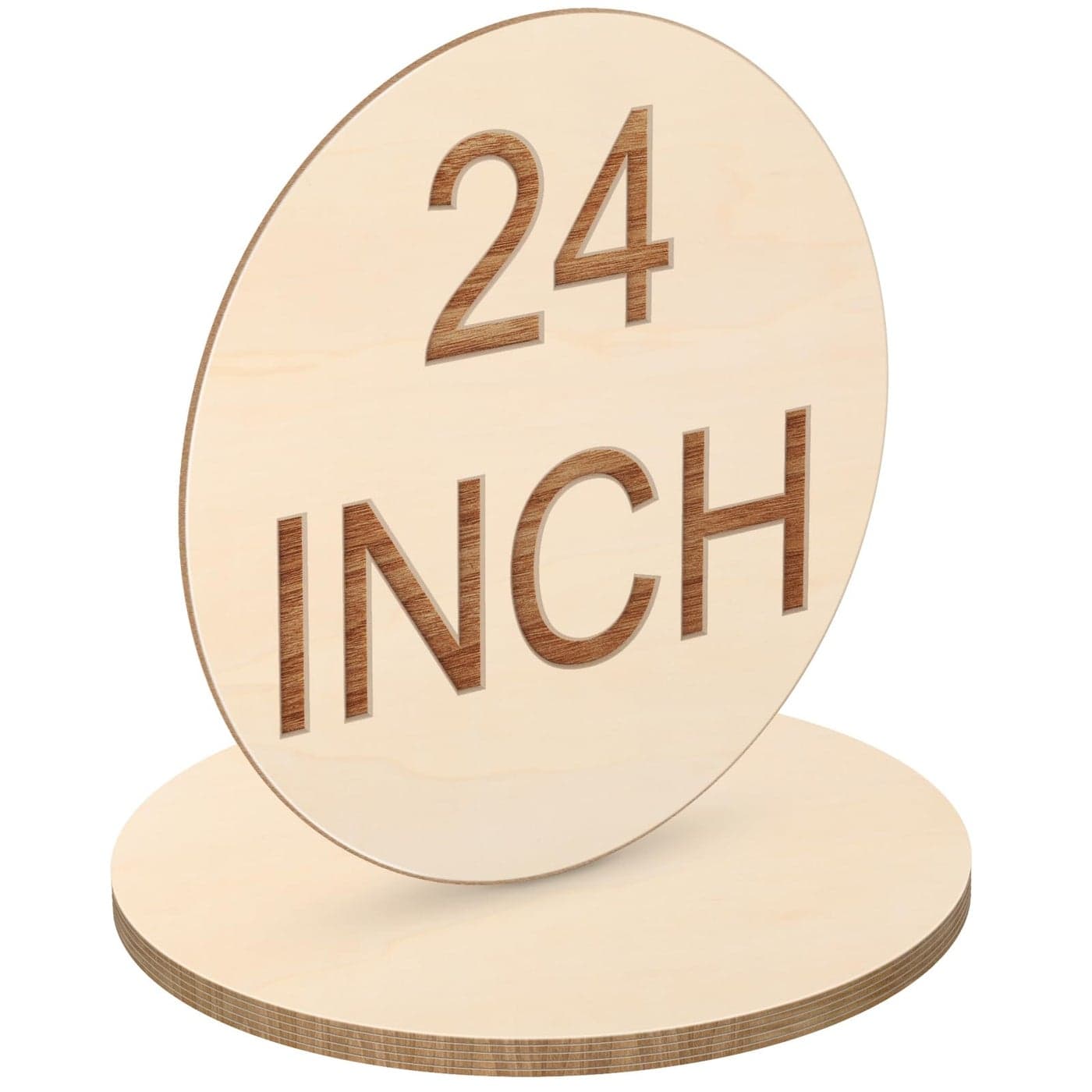 Jetec 2 Pieces 24 Inch Round Wood Circles Unfinished Round Wood Cutouts for Crafts Door Hanger Painting and Burning