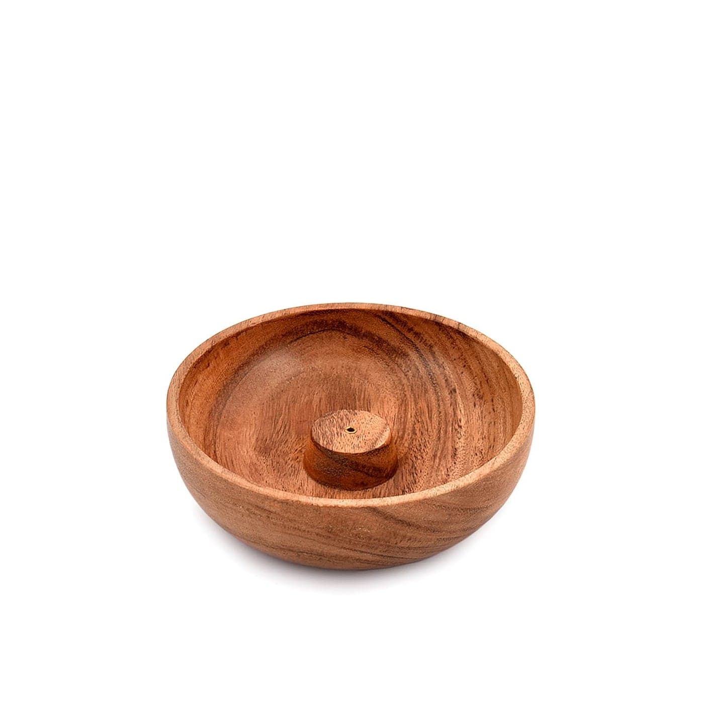 Samhita Acacia Wood Round Incense Stick HolderIncense Burner Ash Cather and Aromatherapy Ornament Home Dcor 5 x 5 x 15