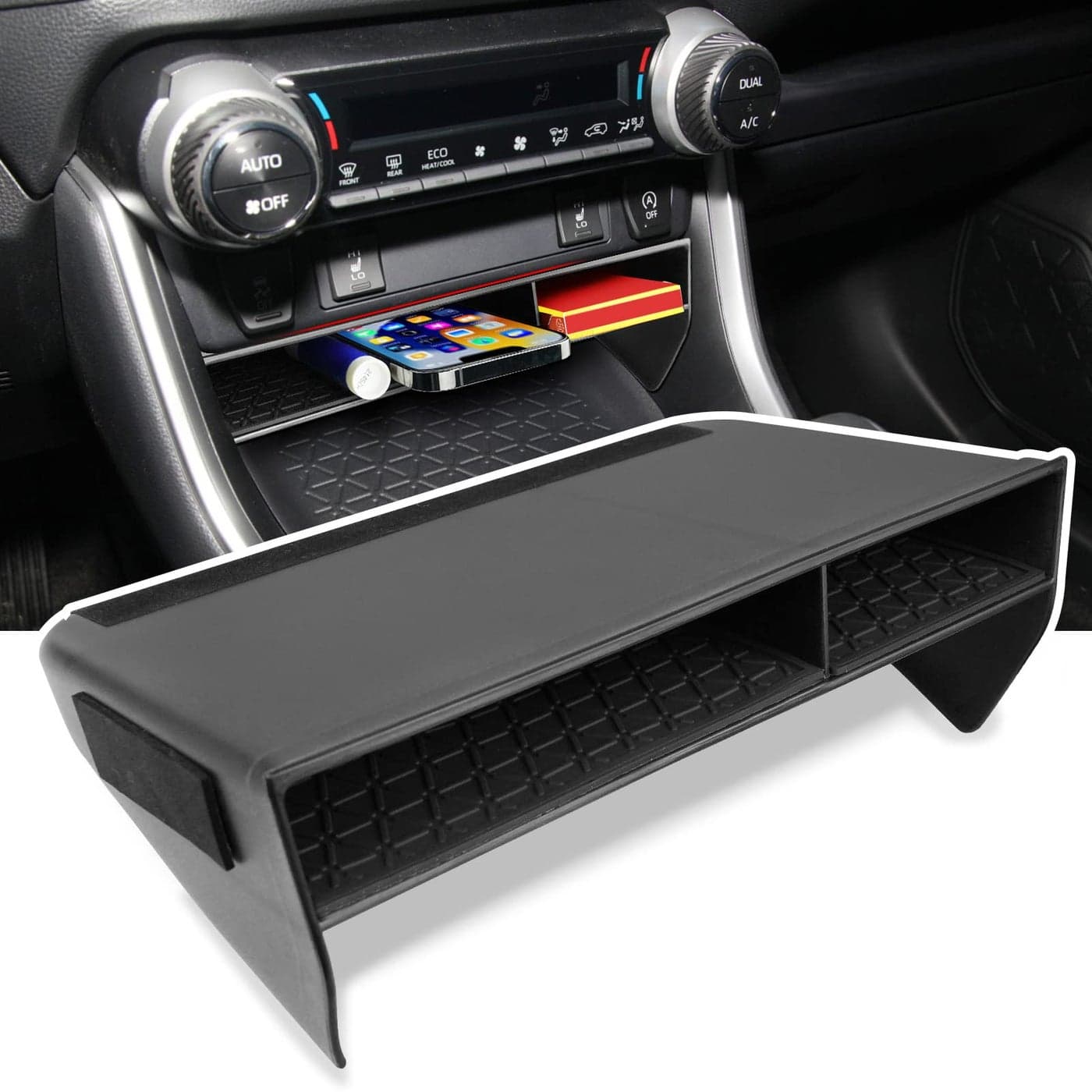 Jaronx Compatible with Toyota RAV4 Center Console Organizer 2025 2024 2023 2022 2021 2020 2019Upgraded Large Slots Console Storage Tray RAV4 Accessories