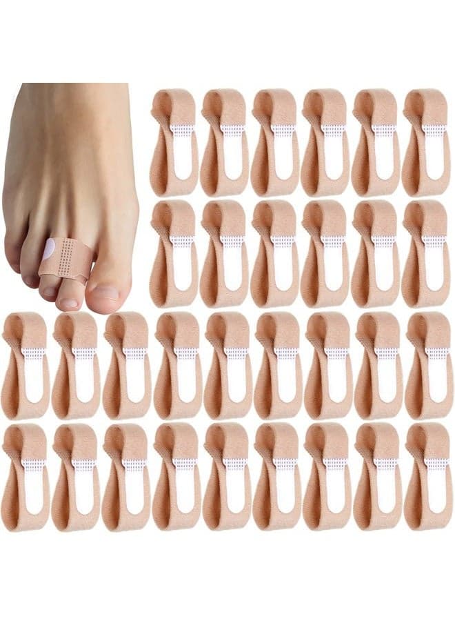 30 Pieces Broken Toe Wraps Cushioned Bandages Hammer Toe Separator Splints Finger Protectors Straightener for Hammer Toes, Broken Toes, Crooked Toes (Large)