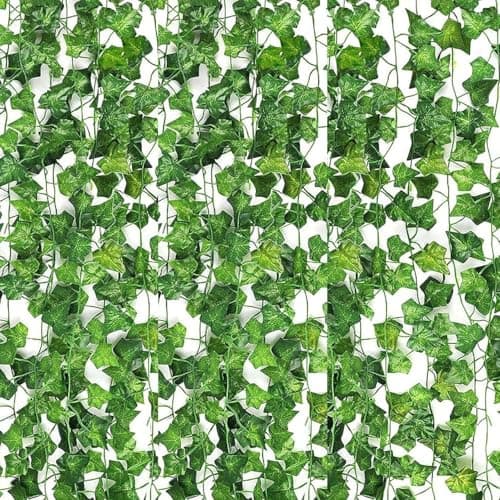 Go Hooked Artificial Hanging Creeper for Home Décor (Pack of 8, 6 Ft) | Maple Plant Leaf Garland with 30 Leaves Each | Plastic Decorative Creeper for Balcony, Walls, Garden Decoration