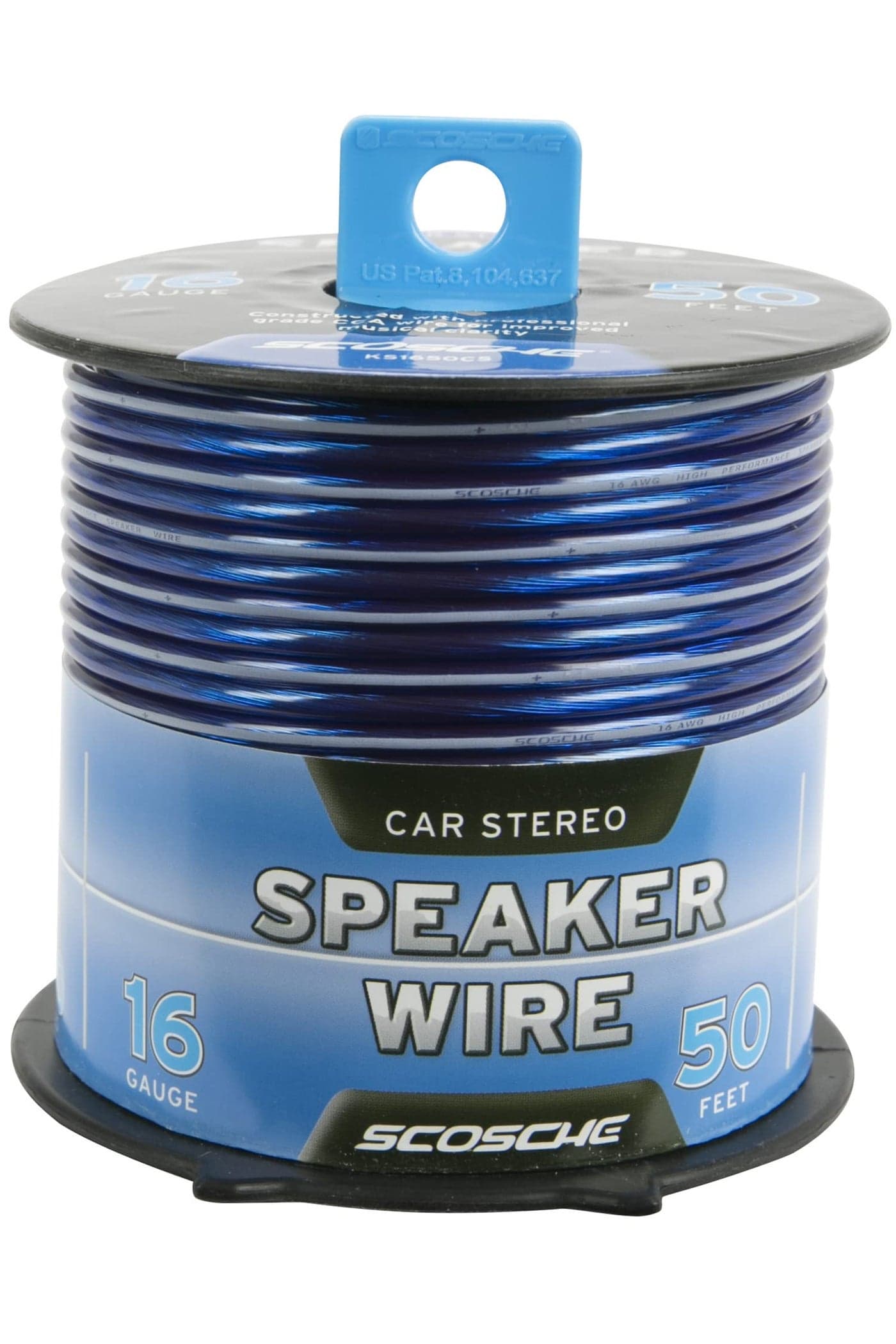 Scosche KS1650CS 16 Gauge CCA Car Stereo Speaker Wire - 50 Foot Spool