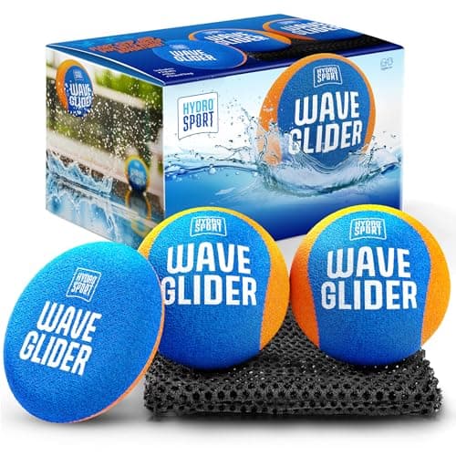 HydroSport Skipping Water Balls - Pool Ball - Beach Toys for Kids Ages 8-12 - Lake Skip, Skee, Fly Swimming Game Adults, Boys, Teens, & Family - Water Toy for Kid - Cool Fun Summer