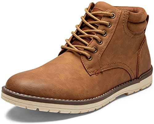 Vostey Men's Boots Winter Hiking Boots Water-Resistant Casual Chukka Boots for Men (BMY673 Yellow Brown Size 10)