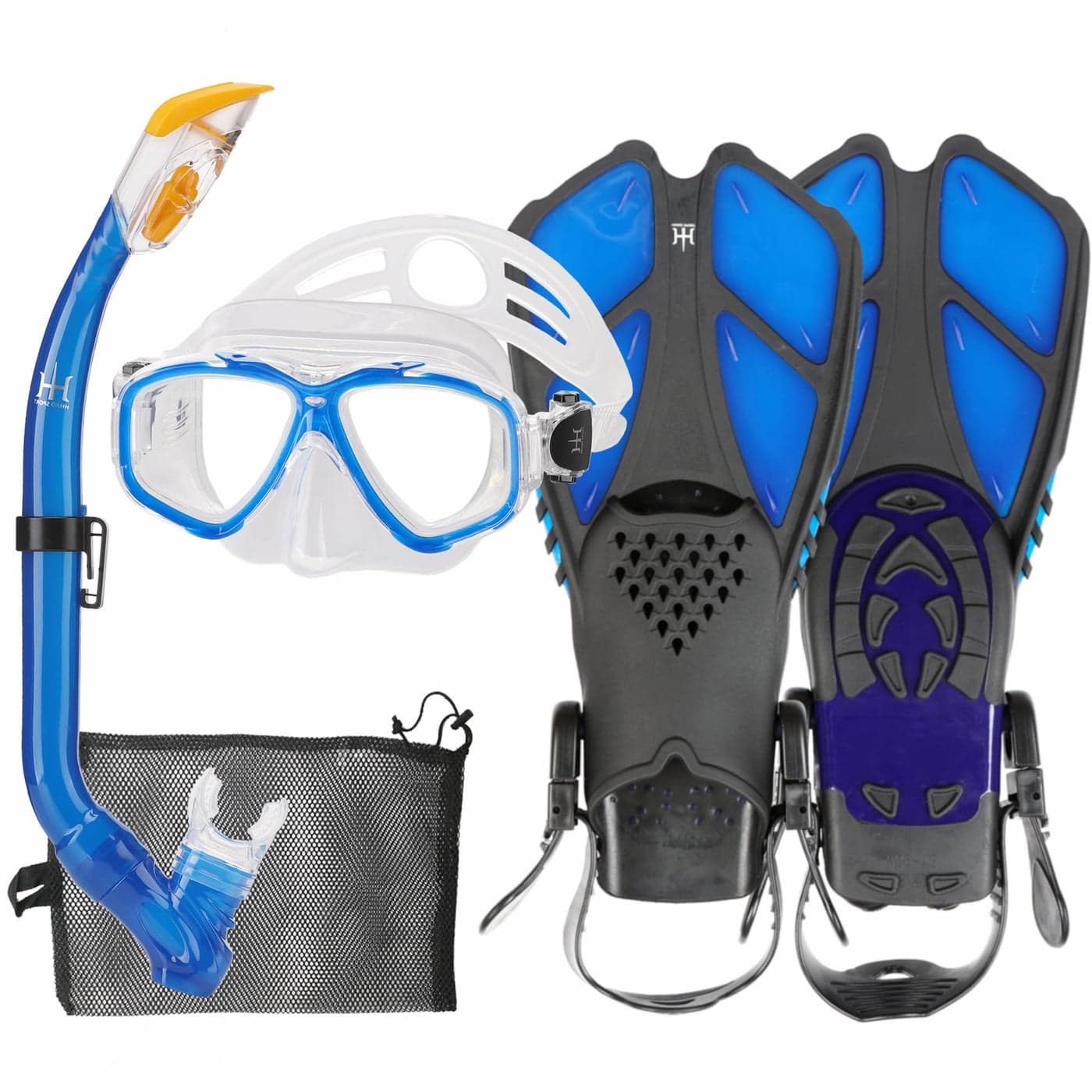 Kids Snorkeling Set with Fins Anti Leak Snorkeling Gear for Kids with Adjustable Flippers Youth Junior Full Dry Snorkel Set Swimming Goggles with Nose Cover Diving Mask Scuba with Bag 514 Yrs